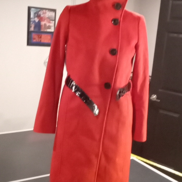 NWOT Anne Taylor Factory Red Wool Coat. Size 0. NWOT - Picture 8 of 14